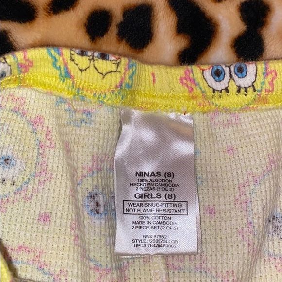 Spongebob thermal sleep pants size 8 - Picture 3 of 4